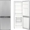 A refrigerator with its door open, showing the interior compartments, and a closed view of the same refrigerator. Produktbild-Vorschau