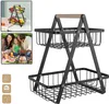 UISEBRT Obstkorb 2 Stöckig Obst Etagere Obstschale Metall Produktbild-Vorschau 1