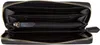 An open black wallet showing its internal compartments. Produktbild-Vorschau