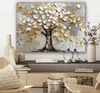 Leinwand Bilder 80x60 cm - Lebensbaum - Beige - Grau - Gold Produktbild-Vorschau 7