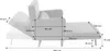 A side view of a sofa bed with dimensions indicated by lines and numbers. Anteprima dell’immagine prodotto