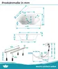 Calmwaters® Sechseck Badewanne Komplettset 190x90 cm,  EU, Produktbild-Vorschau 5
