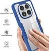 A hand is holding a blue and transparent phone case, showcasing its features. Produktbild-Vorschau