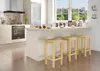 A modern kitchen with a breakfast bar and stools, overlooking a scenic view. Produktbild-Vorschau