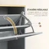 HOMCOM Meuble à chaussures 18 paires, armoire à chaussures Voir les images du produit 4