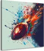 Fliegender Football Pop Art Rugby Leinwandbild Wandbild Produktbild-Vorschau 1