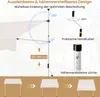 Diagrams and text explaining the features of an extendable and height-adjustable awning. Produktbild-Vorschau
