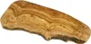 A rustic, solid olive wood cutting board with natural grain patterns is presented against a white background. Produktbild-Vorschau