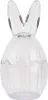 A clear glass Easter egg shaped container with bunny ears on top. Voir les images du produit
