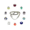 A collection of jewelry beads and a bracelet arranged in a circular pattern on a white background. Produktbild-Vorschau