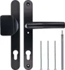 Türgriff / Türdrücker / Türklinke / Drückergarnitur DHS 92mm (Schildbreite 32mm) - Schwarz RAL 9005 - mit Knauf Produktbild-Vorschau