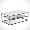 A white and black coffee table with two shelves, presented against a white background. Produktbild-Vorschau