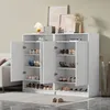 Schuhkommode mit 2 Türen, verstellbaren Regalen & goldenen Produktbild-Vorschau 1