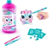 A collection of items for an Airbrush Plush toy set, including the plush toy, airbrush gun, stencils, and markers. Náhľad obrázku produktu