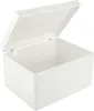 A white storage box with its lid open, shown from a slightly elevated angle. Produktbild-Vorschau