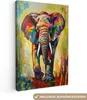MuchoWow® - Leinwandbilder - Elefant - Kunst - Malerei - Produktbild-Vorschau 1