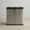 Tříkomorový koš na tříděný odpad ESLI, 60 l – stříbrný Náhled obrázku produktu 9