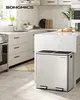 SONGMICS Mülltrenner 2 x 30,0 l silber Produktbild-Vorschau 28