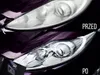 A split image showing a car headlight before and after using a restoration product. The top image shows a cloudy, yellowed headlight, labeled 'PRZED' (Before). The bottom image shows a clear, bright headlight, labeled 'PO' (After), with a product box in th Podgląd zdjęcia produktu