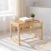 Tabouret de salle de bain en bambou - Solution d'assise et Voir les images du produit 2