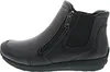 A side view of a black leather ankle boot. Anteprima dell’immagine prodotto
