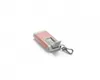 A product shot of a small, metallic gold flashlight with a keychain attachment, isolated on a white background. Produktbild-Vorschau