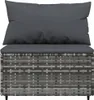 vidaXL Garten-Mittelsofa mit Kissen Grau Poly Rattan Produktbild-Vorschau 7