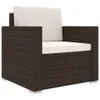11-tlg. Garten-Lounge-Set mit Auflagen Poly Rattan Braun Produktbild-Vorschau 4