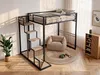 Zwischengeschoßbett 140 × 200 cm - Metall und MDF - schwarz Produktbild-Vorschau 2