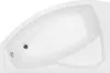 A top-down view of a white bathtub.