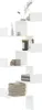 A white, multi-tiered corner shelf unit displaying various decorative items. Anteprima dell’immagine prodotto