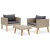 vidaXL 3-tlg. Garten-Lounge-Set mit Auflagen Poly Rattan Produktbild-Vorschau 2