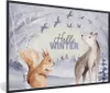 MuchoWow® Gerahmtes Poster Schnee - Winter - Tiere 90x60 cm Produktbild-Vorschau 1