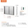 Diagrams and specifications for a stainless steel grill access door. Produktbild-Vorschau