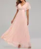 Damen-Abendkleid ECDAHICC chiffons, A-Linie, V-Ausschnitt, Produktbild-Vorschau 4