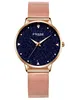 Alienwork Damen-Armbanduhr Quarz rose-gold mit Metall Mesh Produktbild-Vorschau 1