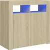 vidaXL Sideboard avec lampes LED Chêne Sonoma 80x35x75 cm Voir les images du produit 9