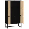 vidaXL Highboard Black 70x35x125 cm výrobek z odvozeného Náhled obrázku produktu 4