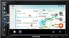 A car navigation system displaying a map with route options. Produktbild-Vorschau