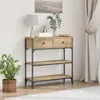vidaXL Table console Chêne Artisan 72,5 x 25 x 75 cm Bois Voir les images du produit 2