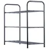 A black metal shoe rack with three shelves. Náhled obrázku produktu