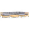 vidaXL 10 tlg. Garten Lounge Set mit Grauen Kissen Kiefer Produktbild-Vorschau 3
