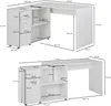 WOHNLING Eckschreibtisch mit Regal Weiß 120 x 75,5 x 106,5 Produktbild-Vorschau 3