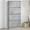 vidaXL Botník se 4 chlopněmi betonově šedý 80x21x163,5 cm Náhled obrázku produktu 2