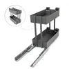 A two-tier pull-out cabinet organizer with drawer slides, shown against a white background. Voir les images du produit
