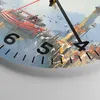 Wanduhr - Rund - Glasuhr - Hafen Laterne Boot - 30x30cm - Produktbild-Vorschau 5