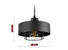 A black pendant light with a visible bulb and metal cage, shown against a white background with measurement indicators. Podgląd zdjęcia produktu