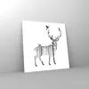 Bilder auf glas - Hirsch Herbst Wald Illustration - 60x60cm Produktbild-Vorschau 4