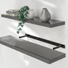 CASARIA® Étagère murale flottante gris brillant 90 cm MDF Voir les images du produit 1