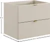 Waschbeckenunterschrank 60 Cm, Kaschmir Matt, 2 Schubladen, Produktbild-Vorschau 8
